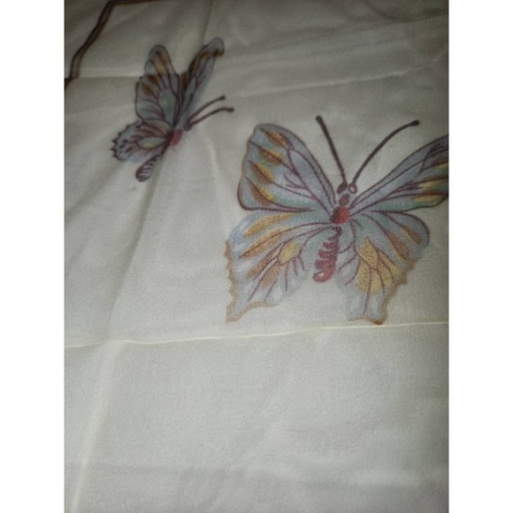 Vintage Cacharel Butterfly Sheer Robinson Solluser stitched hem 1970s Japan - Picture 3 of 5